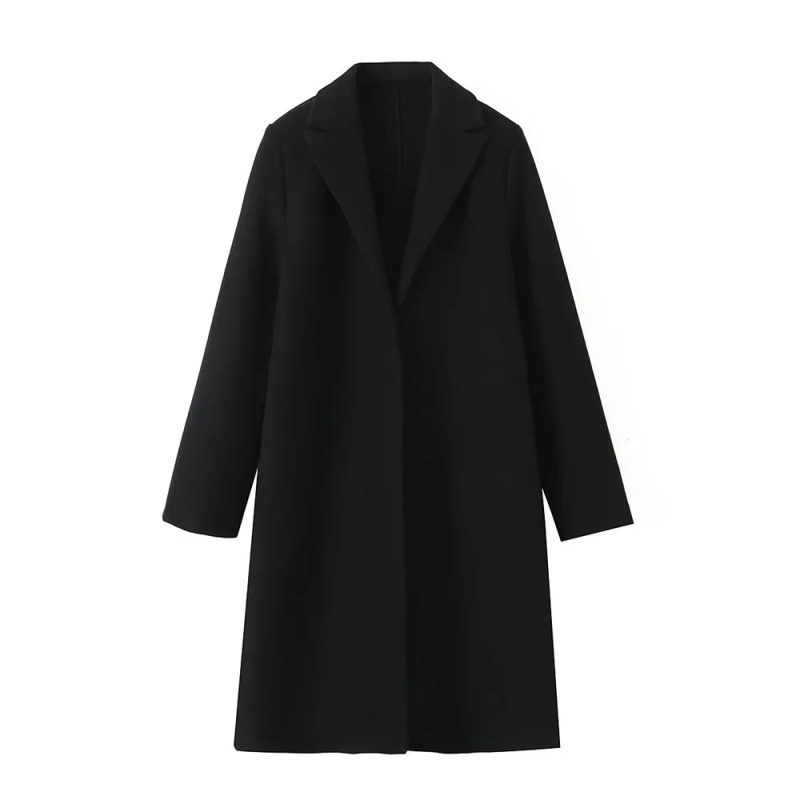 Willshela Women Fashion Solid Open Stitch Long Trench Coats Vintage V-Neck Full Sleeves Female Chic Lady Outfits - Image 8