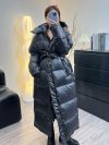 Janveny Women's Down Jacket Women Casual Thick Long Duck Down Puffer Coat Hooded Female Waterproof Parkas With Sashes Outwear
