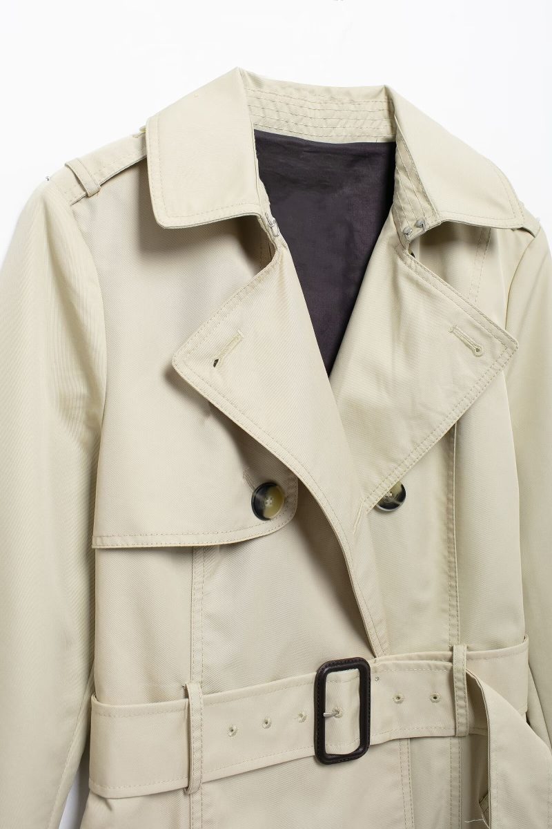 RZRA original 2024 autumn and winter new women's clothing elegant lapel double-breasted casual windbreaker jacket with belt - Image 3