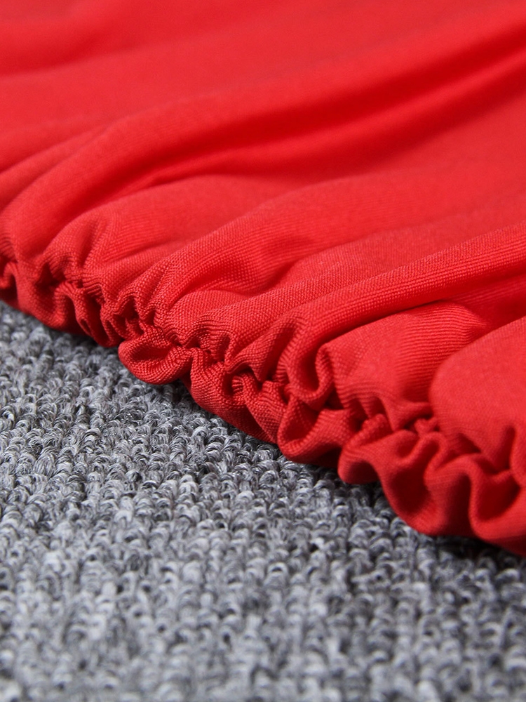 Fairyshely Sexy Ruffle V Deep Evening Party Dress 2025 Summer Short Halter Red Dresses For Women Tight Club Mini Dress Clubwear - Image 6