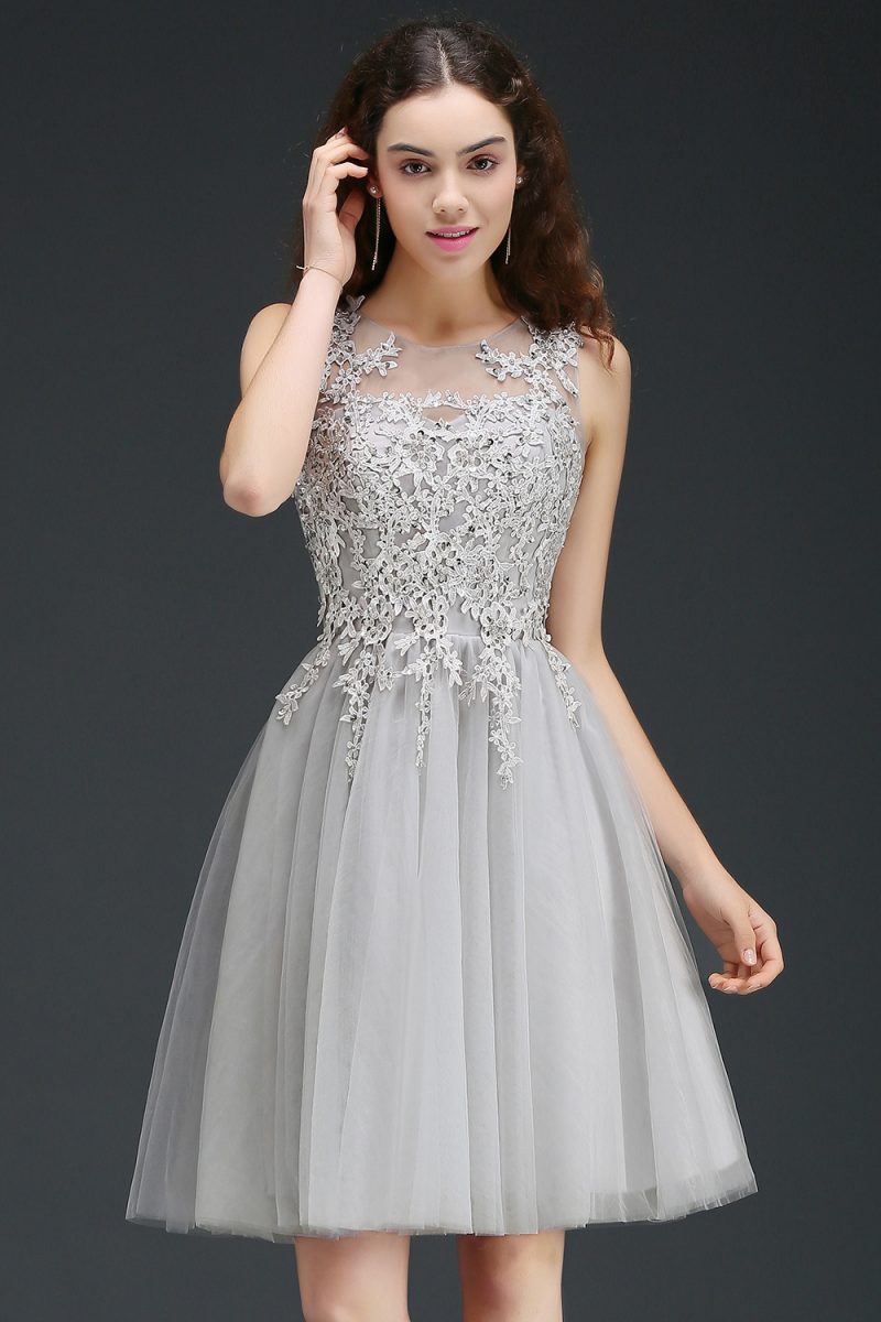 STEPHANIE Silver Burgundy Cocktail Dresses 2024 A-line Short Tulle Appliques Graduation Homecoming Prom Party Gowns Evening - Image 2