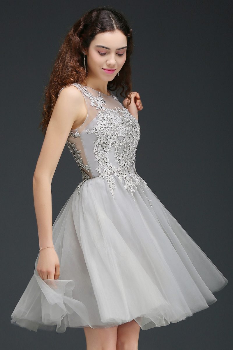 STEPHANIE Silver Burgundy Cocktail Dresses 2024 A-line Short Tulle Appliques Graduation Homecoming Prom Party Gowns Evening - Image 4