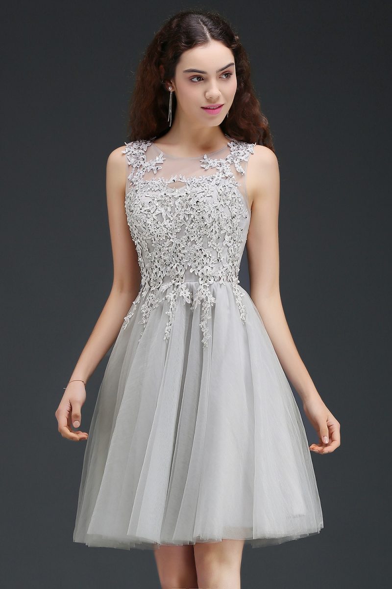 STEPHANIE Silver Burgundy Cocktail Dresses 2024 A-line Short Tulle Appliques Graduation Homecoming Prom Party Gowns Evening - Image 5