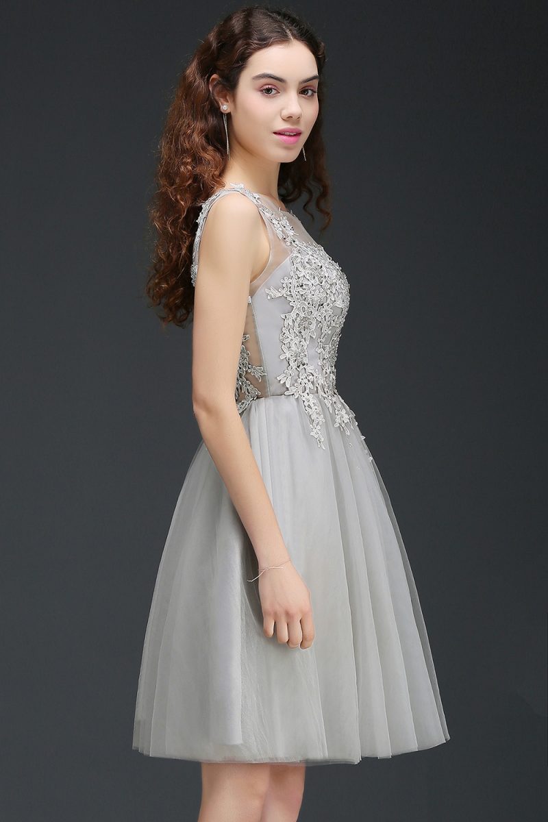 STEPHANIE Silver Burgundy Cocktail Dresses 2024 A-line Short Tulle Appliques Graduation Homecoming Prom Party Gowns Evening - Image 6
