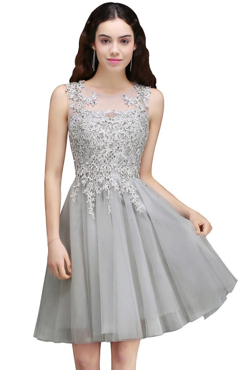 STEPHANIE Silver Burgundy Cocktail Dresses 2024 A-line Short Tulle Appliques Graduation Homecoming Prom Party Gowns Evening - Image 7
