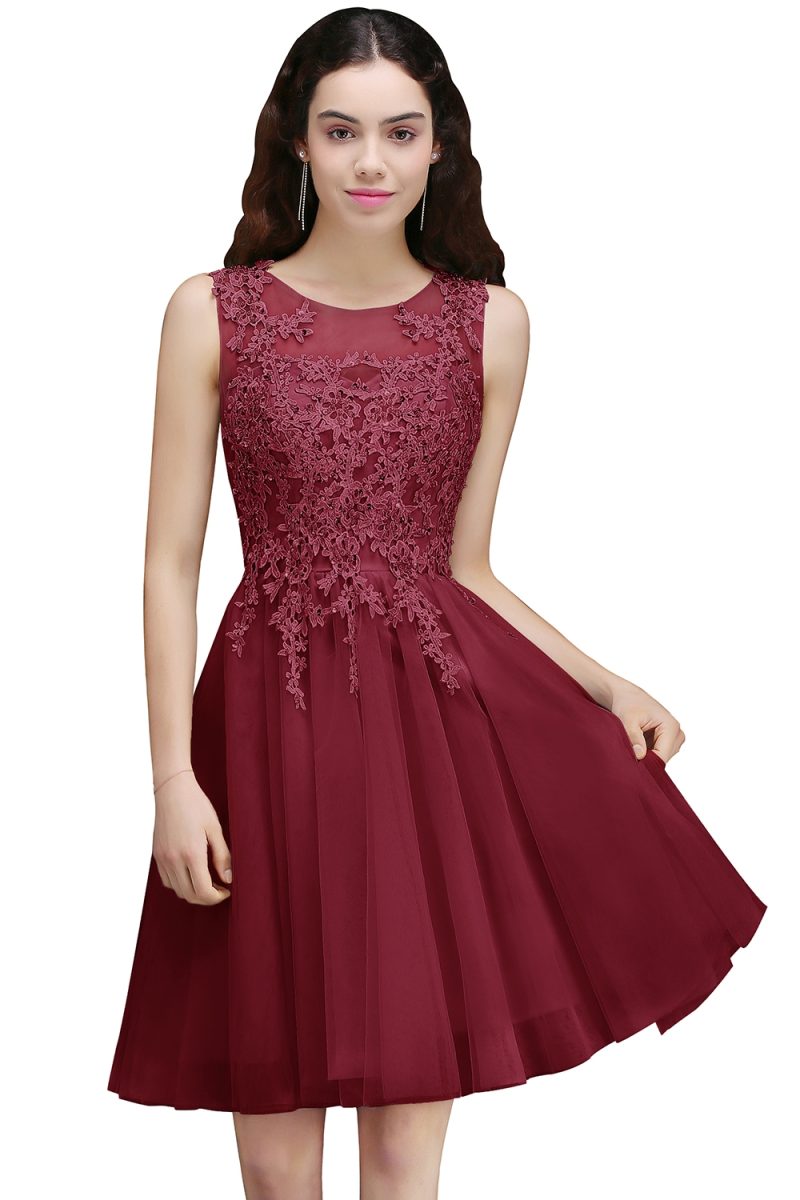 STEPHANIE Silver Burgundy Cocktail Dresses 2024 A-line Short Tulle Appliques Graduation Homecoming Prom Party Gowns Evening - Image 8
