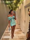 Africa Cocktail Dresses 2025 Off Shoulder Straight Bow Beads Girls Short Prom Birthday Party Gowns Homecoming Dress Customized