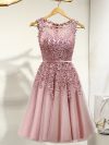 Sexy Illusion Lace Appliques Homecoming Dresses Elegant Cocktail Party Dresses With Pearls Short Evening Gowns Robe De Soiree