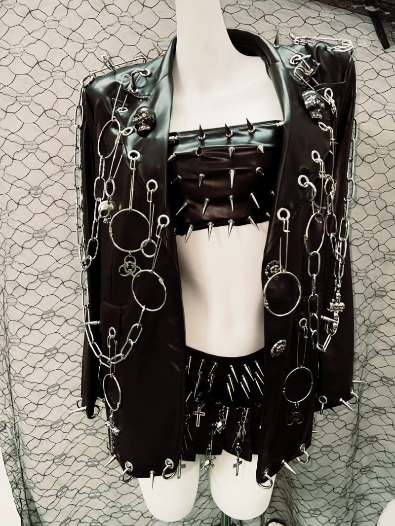 y2k Jacket y2k fashion gothic Jacket gothic clothes y2k clothes Leather vintage Jacket Skull Jacket harajuku Jacket Punk Jacket - Image 2