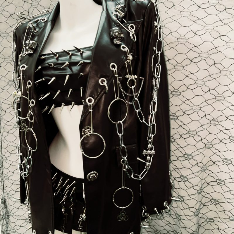 y2k Jacket y2k fashion gothic Jacket gothic clothes y2k clothes Leather vintage Jacket Skull Jacket harajuku Jacket Punk Jacket - Image 3