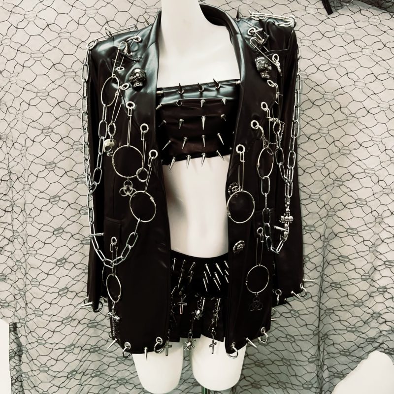 y2k Jacket y2k fashion gothic Jacket gothic clothes y2k clothes Leather vintage Jacket Skull Jacket harajuku Jacket Punk Jacket - Image 5