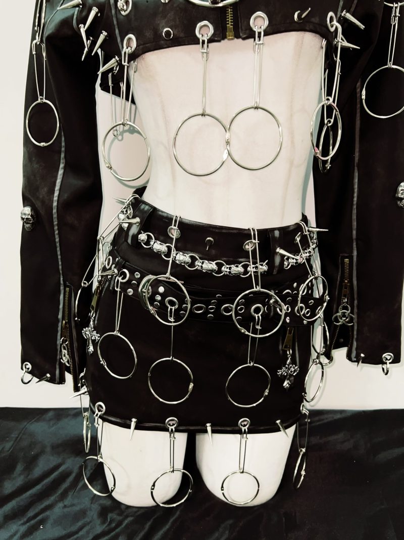 Rivets Jacket Punk Jacket Leather vintage Jacket Skull Jacket y2k Jacket y2k fashion gothic Jacket gothic clothes y2k clothes - Image 3