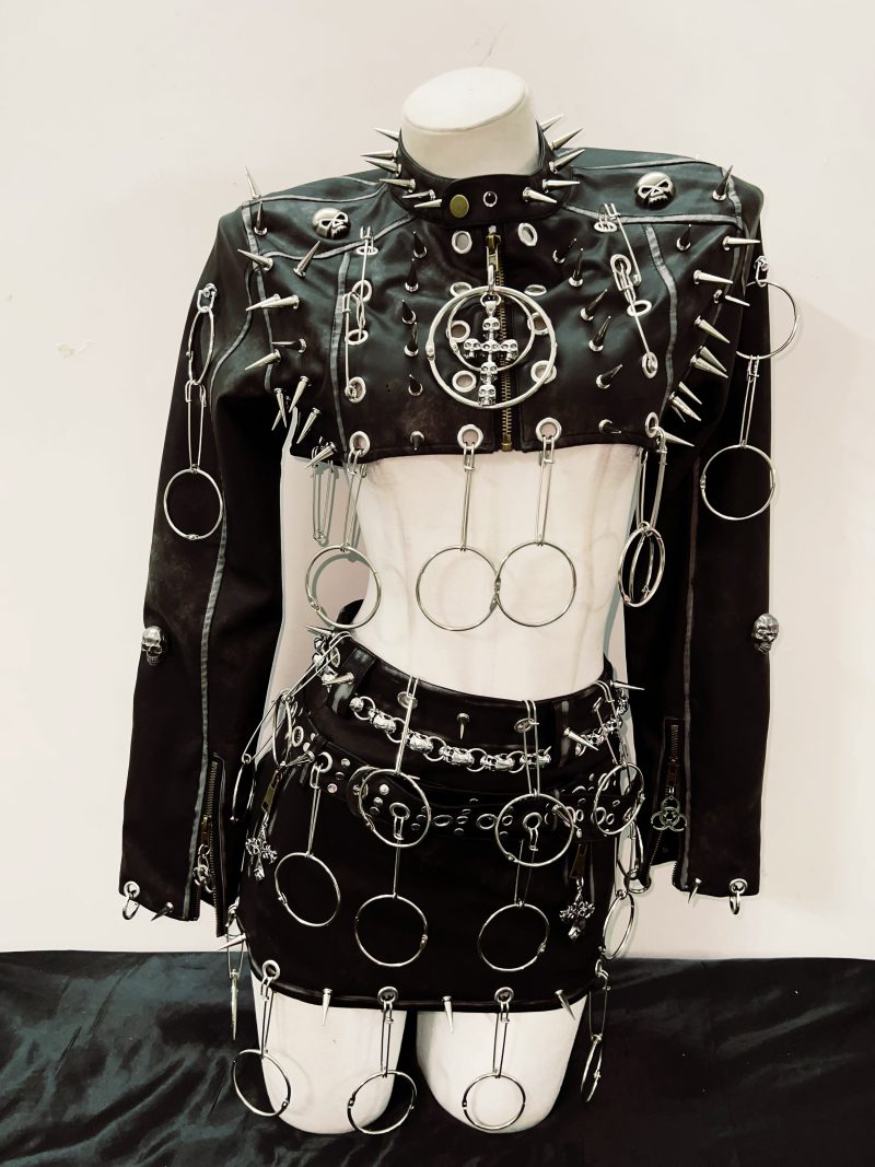 Rivets Jacket Punk Jacket Leather vintage Jacket Skull Jacket y2k Jacket y2k fashion gothic Jacket gothic clothes y2k clothes - Image 4