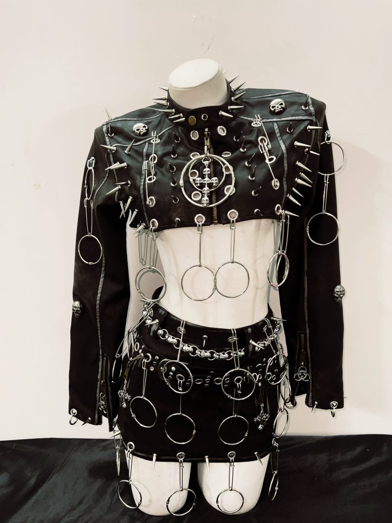 Rivets Jacket Punk Jacket Leather vintage Jacket Skull Jacket y2k Jacket y2k fashion gothic Jacket gothic clothes y2k clothes - Image 5
