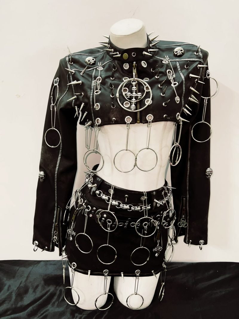 Rivets Jacket Punk Jacket Leather vintage Jacket Skull Jacket y2k Jacket y2k fashion gothic Jacket gothic clothes y2k clothes - Image 6