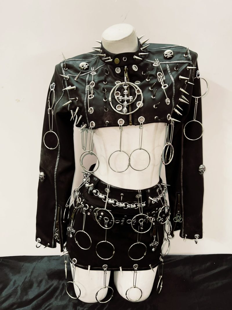 Rivets Jacket Punk Jacket Leather vintage Jacket Skull Jacket y2k Jacket y2k fashion gothic Jacket gothic clothes y2k clothes - Image 7