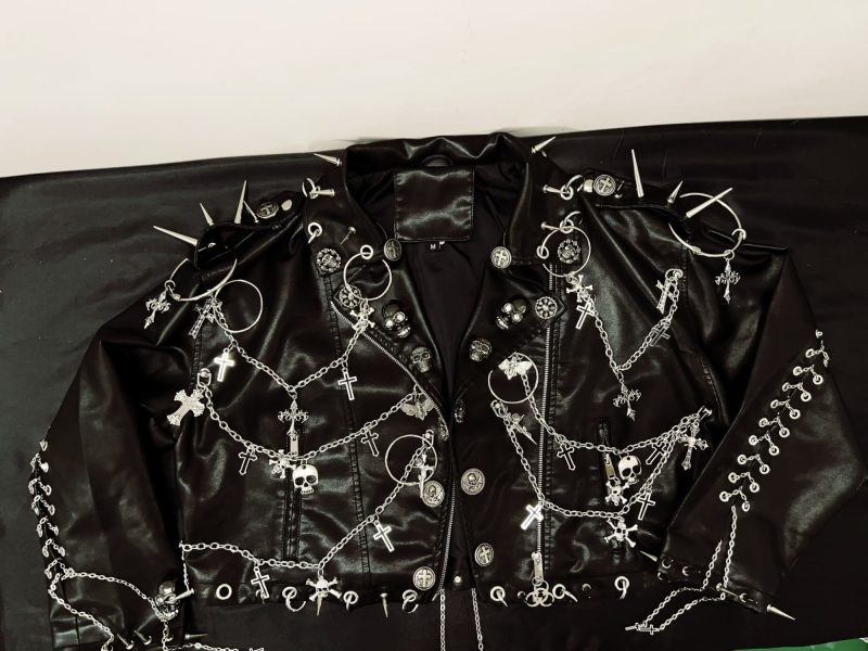 vintage Jacket Skull Jacket y2k Jacket y2k fashion gothic Jacket gothic clothes y2k clothes Cross Jacket Punk Leather Jacket - Image 3
