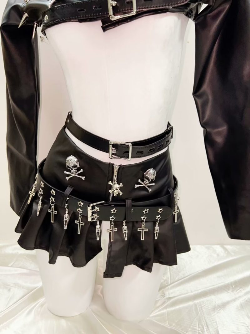 Leather jacket Punk Jacket vintage Jacket y2k clothes Skull Jacket y2k Jacket harajuku fashion gothic clothes gothic Jacket - Image 4