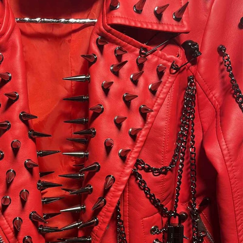 Punk Rock E-Girls Club Wear Harajuku Coat Goth Y2K Pu leather Jacket Zipper Spike Studded Rivet Grunge Chain Emo Gothic - Image 6