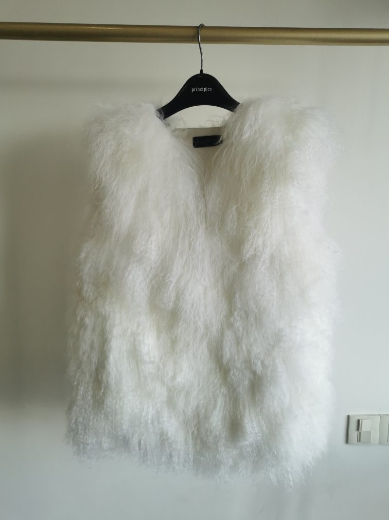New Real Sheep Fur Vest 100% Natural Mongolia Fur Gilet Pure Long Fur Genuine Fur Oversize Vest ksr801 - Image 11