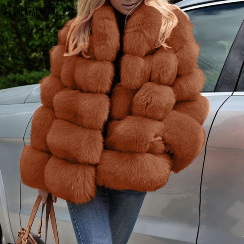 2025 Women Winter Plus Size Faux Fur Coat Female Loose Furry Long Sleeve Plush Jacket Ladies Large Fake Fur Warm Fluffy Cardigan - Image 4