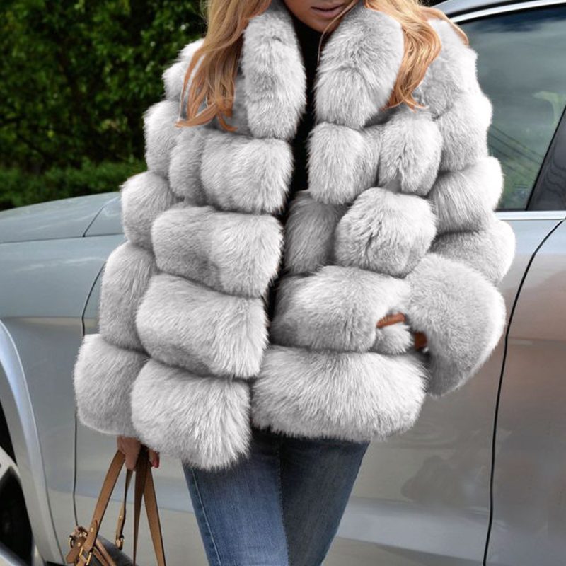 2025 Women Winter Plus Size Faux Fur Coat Female Loose Furry Long Sleeve Plush Jacket Ladies Large Fake Fur Warm Fluffy Cardigan - Image 6