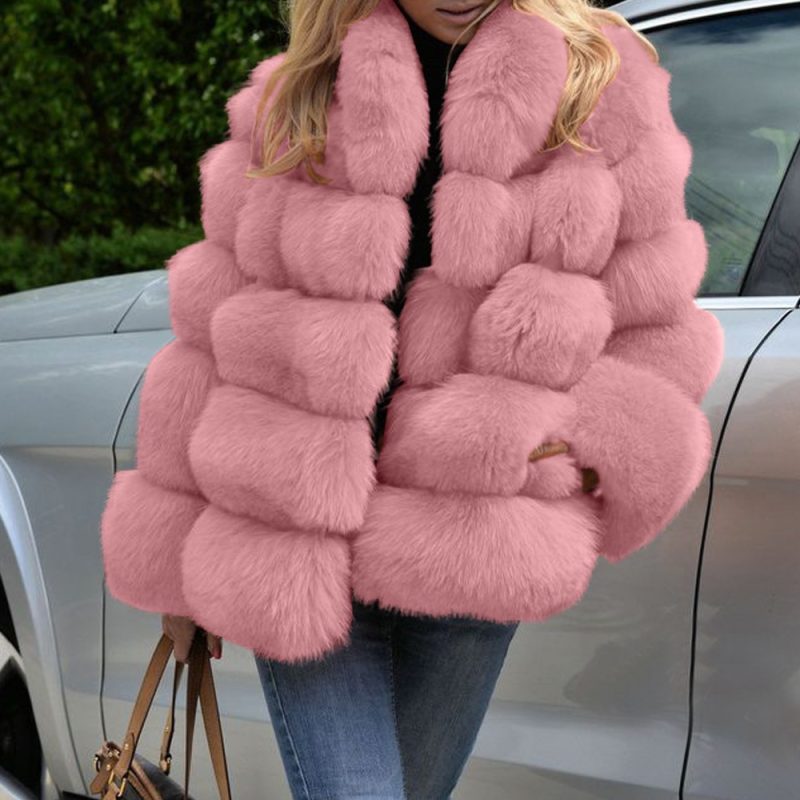 2025 Women Winter Plus Size Faux Fur Coat Female Loose Furry Long Sleeve Plush Jacket Ladies Large Fake Fur Warm Fluffy Cardigan - Image 8