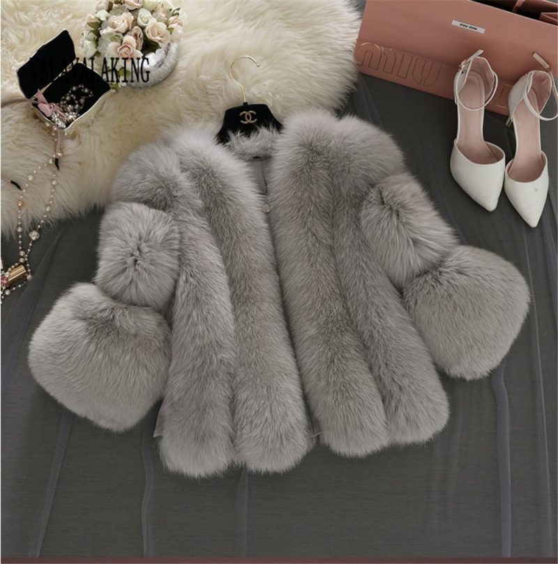 2025 Winter Pink Plus Size Faux Fur Coat Women Elegant Long Sleeve Fluffy Cardigan Jacket Ladies Large Thick Warm Furry Outwear - Image 4