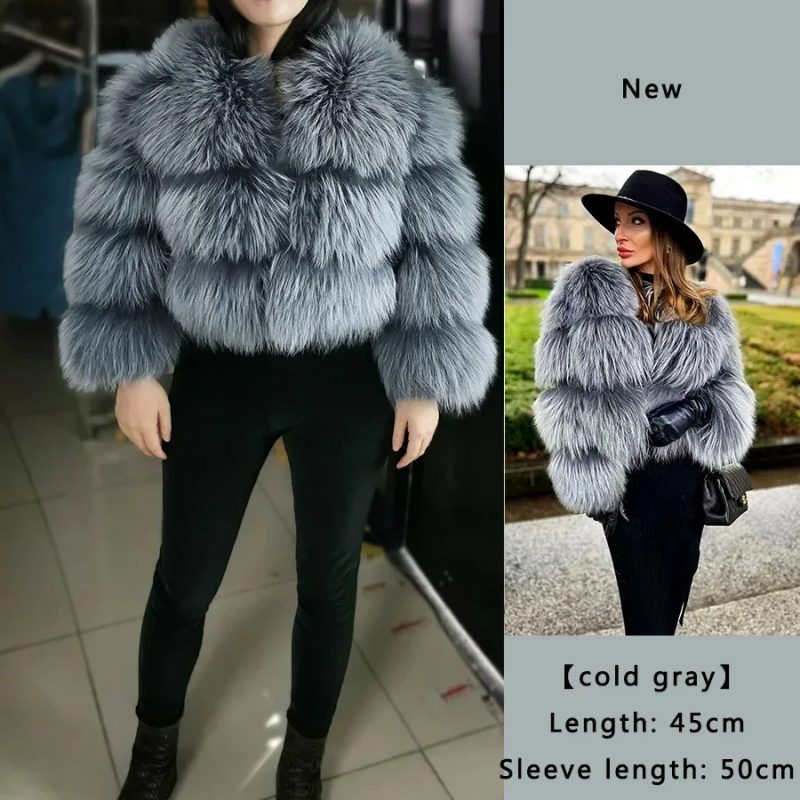 MAOMAOKONG Super Hot Winter Women Luxury Thick Real Raccoon Fur Coat Natural Fox Fur Jacket Plus Size Furry Jackets Female Vest - Image 11