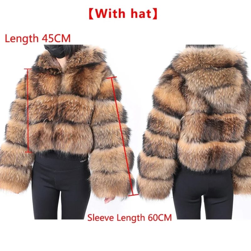 MAOMAOKONG Super Hot Winter Women Luxury Thick Real Raccoon Fur Coat Natural Fox Fur Jacket Plus Size Furry Jackets Female Vest - Image 13
