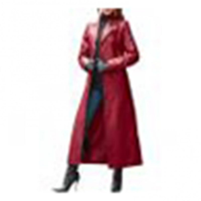 2020 Women Autumn Winter Solid Color Faux Leather Long Slim Wind Coat Windbreaker Women's Clothing женская куртка femme veste - Image 7