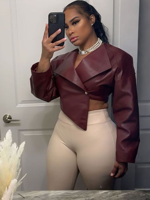 Vintage Faux Leather Cropped Jackets Coats Women Single Breasted Loose Short Jacket Chic Motorcycle Outwears 2025 Fall Winter