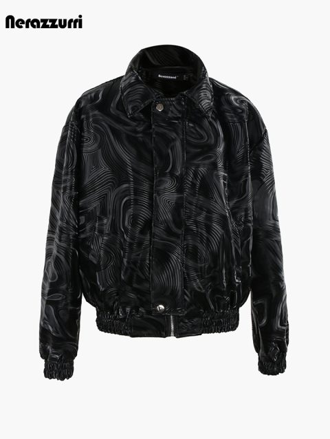 Nerazzurri Autumn Short Shiny Reflective Colorful Black Pu Leather Jacket Women Turn-Down Collar Zipper Luxury Unisex Clothes