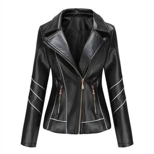 Red PU Faux Leather Jacket Women fashion Casual Biker Jackets Outwear Female Tops spring and autumn Black Leather Jacket Coat - Image 10