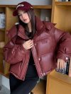 New Loose Fashionable Simple Disposable Hooded Down Cotton Jacket Women 2024 New Leather Short American Casual Commuter Jacket