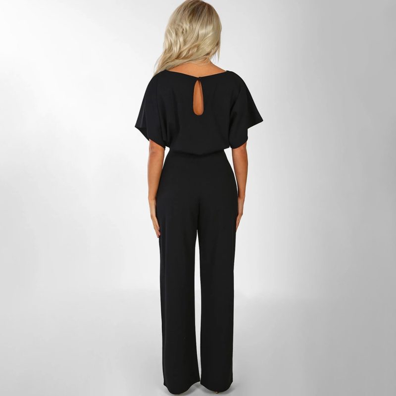 Women Sleeveless Long Jumpsuit 2025 Summer Wide Leg Pant Casual Waisted Tank Rompers Playsuit Office Lady Elegant Pocket Overall - Image 5