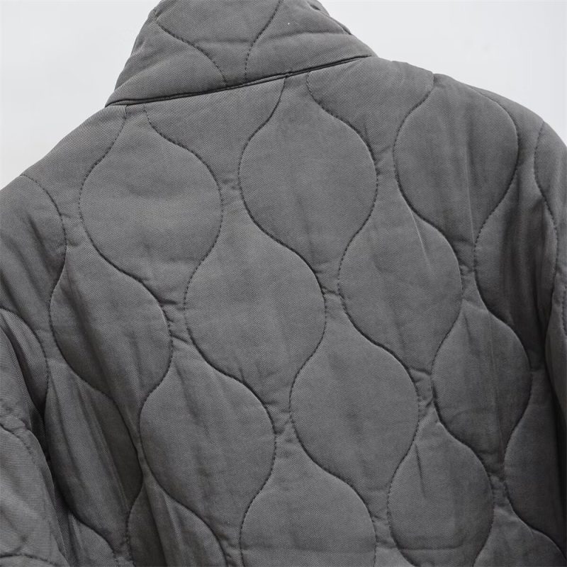 UNIZERA 2024 Autumn New Product Fashion Casual Women's Stand up Collar Long Sleeve Loose Pocket Decoration Cotton Coat - Image 5