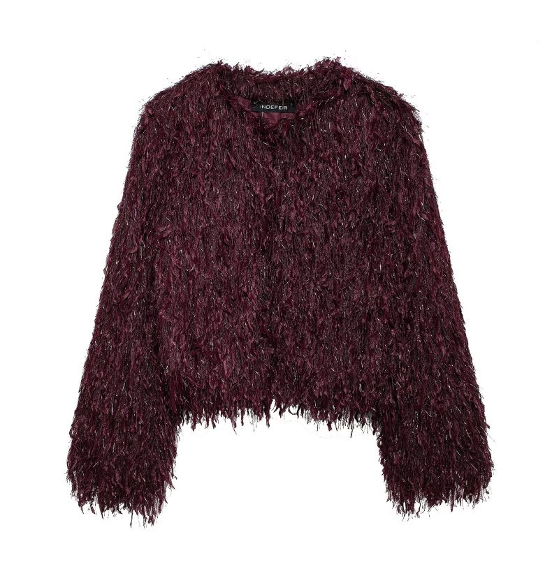 TRAFZA 2024 Vintage Women Faux Fur Fluffy Coat Loose Long Sleeves Round Neck Plush Casual Outwear Lady Warm Slim Short Overcoat - Image 8