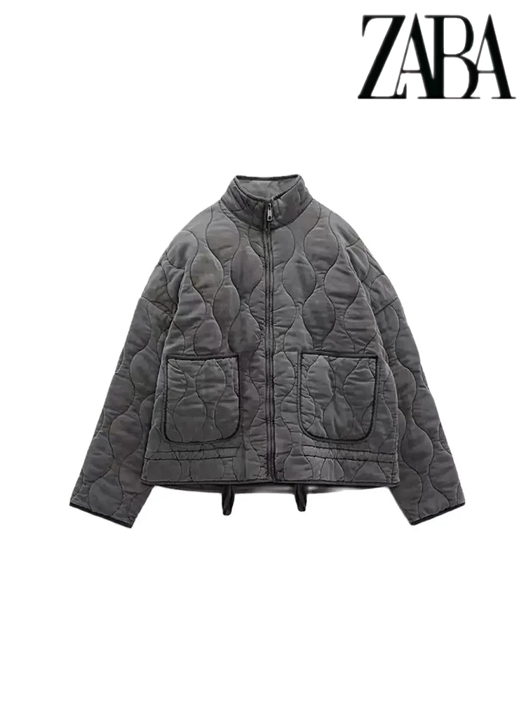 Women's Fashion Diamond Plaid Cotton Jacket Winter Warm Pocket Jacket Vintage Casual Loose Long Sleeve Zipper Street Jacket - Image 8