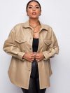 PU leather women's shirt fashion jacket hot high quality clothing Europe desinger new leather ladies shirt fashion ladies coat