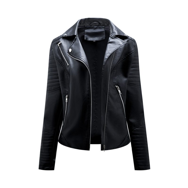YJKDYK 2025 Spring Autumn Women's Motorcycle Uniform Female Slim Fit Collar Slanted Zipper Leather Jacket Women Cool Coats - Image 7
