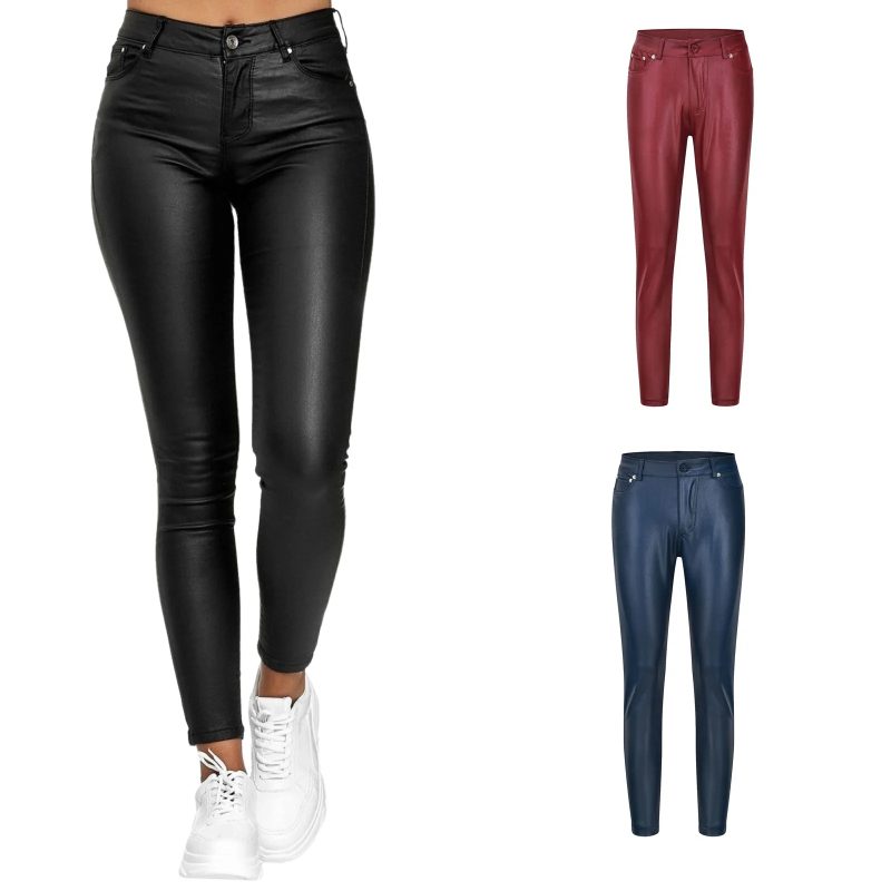 New Women PU Leather Pants Black Sexy Stretch Bodycon Trousers Women High Waist Long Casual Pencil Pants Plus Size XS-4XL - Image 3