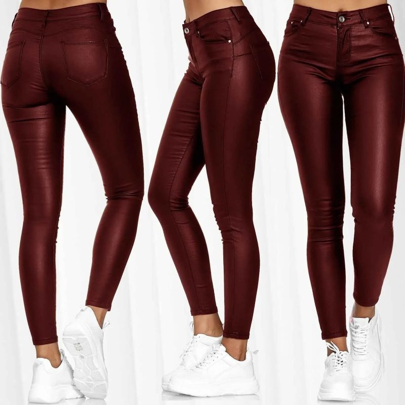 New Women PU Leather Pants Black Sexy Stretch Bodycon Trousers Women High Waist Long Casual Pencil Pants Plus Size XS-4XL - Image 5