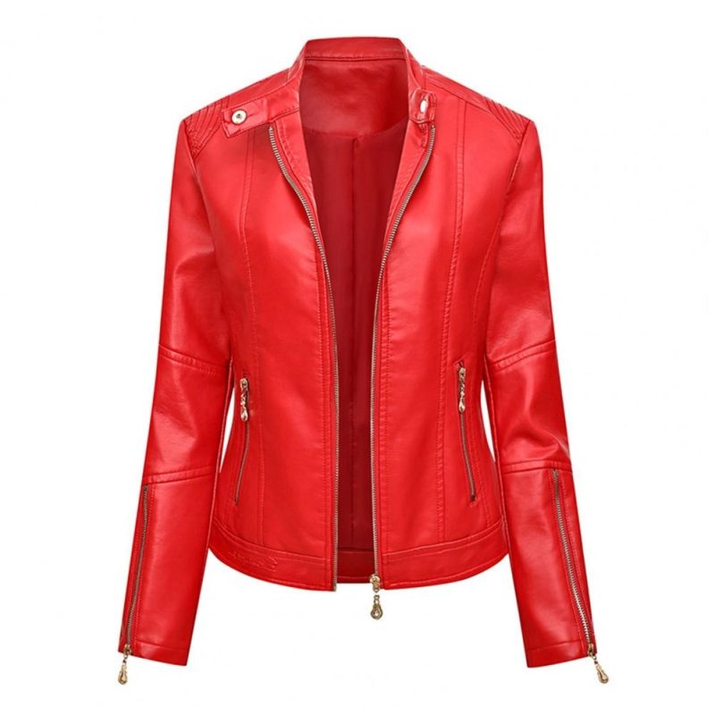 Leather Jacket Women Winter Long Women's Moto Biker Zipper Jacket Streetwear Harajuku Loose Women's Coat Moto Biker Jacket - Image 5