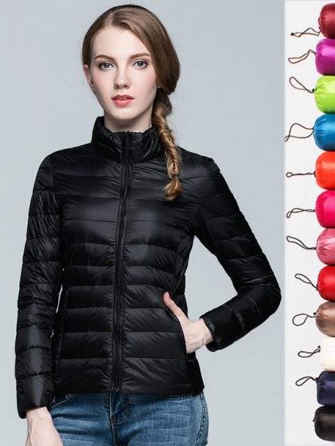 90% Ultra-light Thin Down Jacket Women 2024 Autumn Winter Slim Short Hooded Warm White Duck Down Coat Women Outerwear