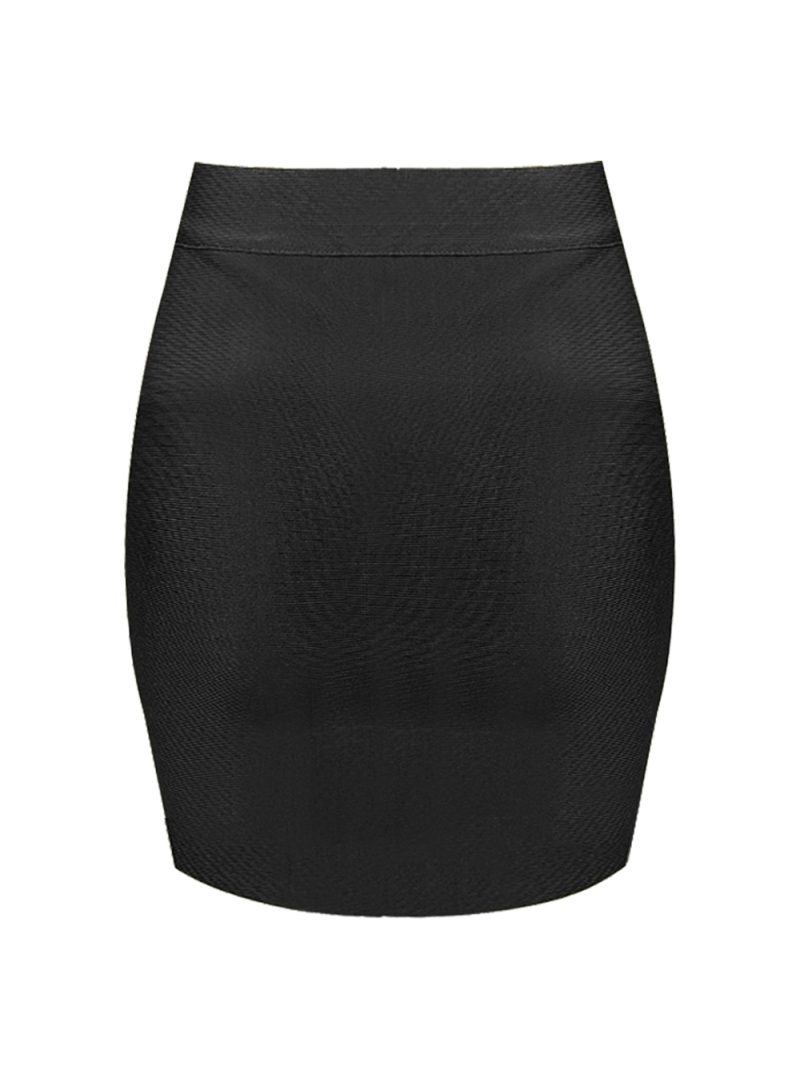 Candy Color Sexy Women Summer Solid Nude Black Hot Pink Bodycon Mini Bandage Skirt Designer Fashion Pencil Skirt Faldas 43cm - Image 2