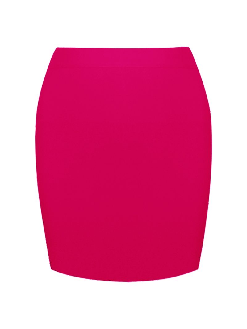 Candy Color Sexy Women Summer Solid Nude Black Hot Pink Bodycon Mini Bandage Skirt Designer Fashion Pencil Skirt Faldas 43cm - Image 3