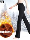 Vintage Office skinny Women Pants Trousers Zipper High Waist Pocket Flare pants formal OL Office Career Capris Work Wear Black