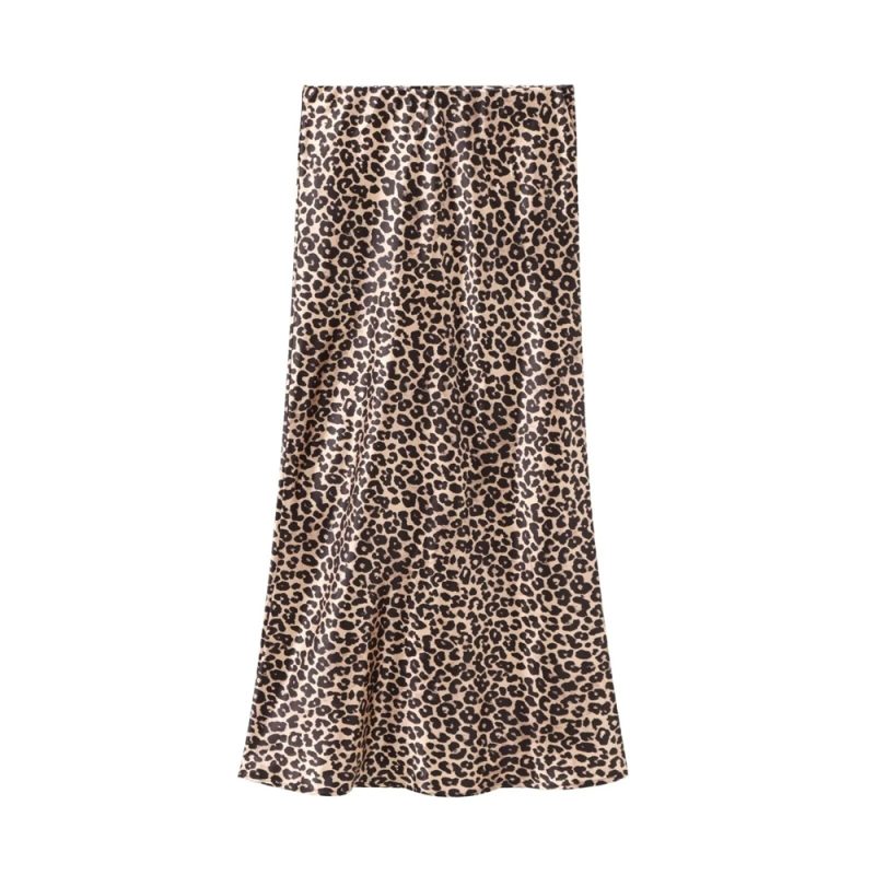 UNIZERA2024 summer new casual women's clothing simple and fashionable high waisted slim fit silk satin texture MIDI skirt - Image 7