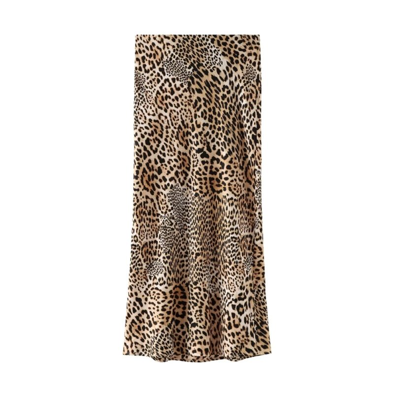 UNIZERA2024 summer new casual women's clothing simple and fashionable high waisted slim fit silk satin texture MIDI skirt - Image 12